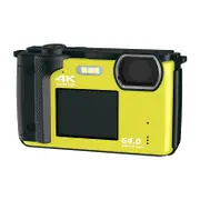 Digital Camera with WiFi 4K 64MP Compact Dual Screen Camera 2.8 inch Ultra HD Screen YouTube Video Recording Camera 16x Digital Zoom (Yellow)