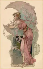 Moon : Alphonse Mucha : Archival Quality Art Print Suitable For Framing 11x17