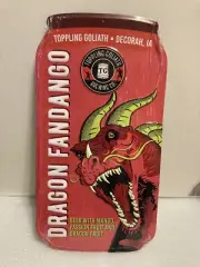 TOPPLING GOLIATH BREWING COMPANY DRAGON FANDANGO BEER PUB TIN TACKER SIGN.