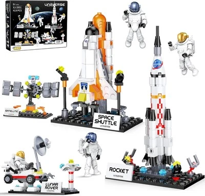 Space Shuttle Toys, 415 PCS Aerospace Rocket Building Set Toy, 8-in-1 STEM City