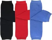 [allydrew] 3 Pack Solid Color Baby Leg Warmers & Toddler Leg Warmers, Black, Red, Blue