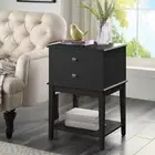 Chloe 2 Drawer Side Table - Black