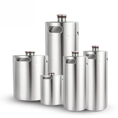 New Beer Keg Growler 2L-5L Craft Beer Barrel Mini Casks,Portable Beer Carbonated