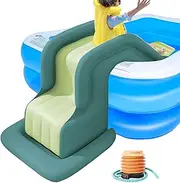Kids Blasable Pool Foil Water Park Slide for Pools, Anti-Tip Water Slide, Outdoor Fun for and Ground Pools, Inflatable Water Slide Toy for Summer Games and Pool Parties