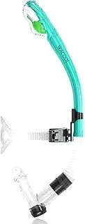WACOOL Training Headstrap Support Dry Top Snorkel Tube Comfortable Mouthpiece One-Way Purge Valve for Pool Open Water Scuba Lap Swimming Swimmer Diving Snorkeling