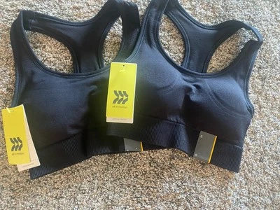 All In Motion Women's Size S Seamless Pullover Sports Bra With Racer Back BLACK