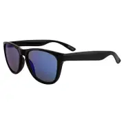 Crave Bandit Sunglasses Men Women Modern Style Retro Round Black Frame w/ Blue