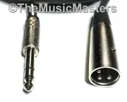 6ft 1/4" to XLR (M) Instrument Guitar Keyboard Amp Mixer Audio Cable Cord Wire