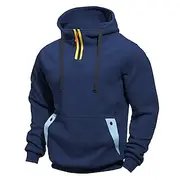 Men's Hoodie Quarter Zip Hoodie Black Navy Blue Khaki Light Grey Dark Gray Hooded Color Block Patchwork Pocket Sports Outdoor Daily Holiday Polyester Streetwe