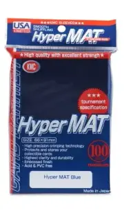 KMC Sleeves Hyper Mat BLUE Matte Standard Size 66x91mm (100 Count Pack)
