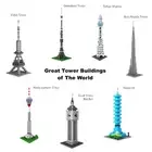 LOZ World Tower Building Block Set Eiffel Big Ben Burj Sky Tree Ostankino Taipei