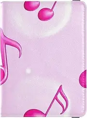 [Amooorous] Cartoon Pink Note Leather decorative passport holder for travel Travel Documents Organizer Protector Travel Passport Wallet Lightweight, Cartoon pink note, 1 size