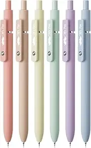 Mr. Pen- Retractable Gel Pens, 6 Pack, Pastel Barrels, Black Ink, Fast Dry, Fine Point 0.7mm, Cute Aesthetic Pens for Journaling