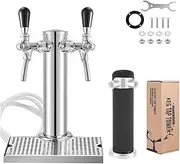 Dual-Faucet Draft Beer Tower,3-Inch Beer Column Homebrew Kegerator Beer Dispenser(Without drip Tray)