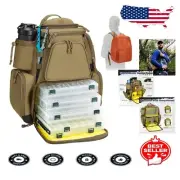 All-in-One Waterproof Tackle Backpack with Adjustable Compartments & 4 Trays