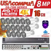 HIKVISION 16CH CCTV SECURITY CAMERA SYSTEM COLORVU 4K 8MP BULLET HDD OPTIONAL