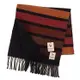 GINZA U簡約漸層大條紋喀什米爾羊毛圍巾(咖啡橘)359999-4