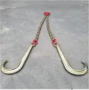 Obstacle car Breakdown Car 5T Transport Tow Chain J Hook Long Shank, High Strength Rescue Vehicle Accessories, Galvanized Transport Chains With Grab Hooks On End - Double Head Breakdown car(Single Hoo