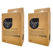 2x 5pc CleanUp CU505 Replacement Vacuum Bags for Heavy-Duty Cleaning White