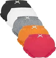 [Poocen] 5Pcs Baby Girl Diaper Cover Bloomer Ruffled for Infant Girls Newborn Shorts Cotton Panties Set for Boys Girls