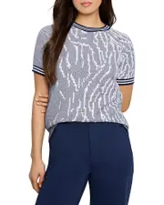 Nic+Zoe Demi Jacquard Short Sleeve Sweater