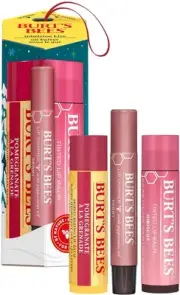 Burt's Bees Mistletoe Kiss Lip Care Gift Set, Mistletoe Kiss Set, Pomegranate, P
