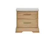 Hudson Bedside Table (2 Drawer) - Straw