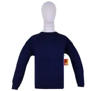 WOMEN HANDMADE ANDEAN ALPACA SOLID NAVY BLUE SWEATER SZ L