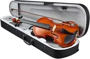 Melodic 2/4 Acoustic Violin Kit Natural Varnish Finish wtih 4 Strings Case Bow Rosin