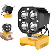 LED Work Light 40W 6000LM Flashlight,Flood Light,20V Battery Cordless Work Light