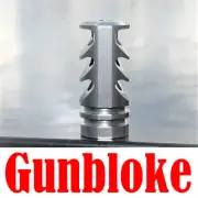 TRIPLE-TAC1 STAINLESS MUZZLE BRAKE 15x1mm bored to suit, Mauser,Haenel,Sauer etc