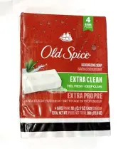 Old Spice Deodorizing Bar Soap Extra Clean Fresh & Deep Clean 3.17 oz. 4 Bars