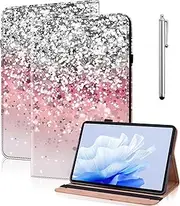 Case for Samsung Galaxy Tab A 10.1 T510/T515 2019 with Stylus, Ultra PU Leather Protective Wallet Cover Case with Stand Function for Samsung Galaxy Tab A 10.1 Inch 2019 Tablet Gradation