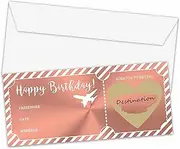 valucise Surprise Boarding Pass Ticket Gift, Rose Gold Happy Birthday Scratch Off Card with Envelope, Birthday DIY Surprise Gifts for Kids Family Couple Friend, 1 Set Of-12