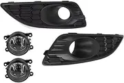 Compatible With For Fiesta For MK7 Zetec 2012 2013 2014 2015 2016 2017 4PCS Front Bumper Fog Lamp Lower Grille Cover Fog Light Set D2BZ15266GB Car fog light components
