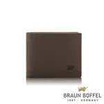 【寧寧精品】台中35年皮件店 BRAUN BUFFEL德國小金牛 14卡中間翻透明窗短夾咖啡色/BF366-317-BR