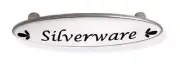 (12 Pack) 3" Silverware Drawer Pull Black Script and Satin Nickel