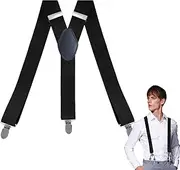 [Generic] Adjustable Elastic Suspenders,Elastic Adjustable Heavy Duty Suspenders - Triple Clamp Fixation Elastic Y Shape Suspender for Formal Occasions, Casual Occasions, Business Meetings