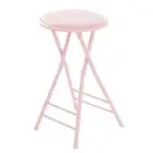 24 Inch Cushioned Folding Stool - Holds up to 250 Pounds - Easy to Store Pink