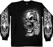 Hot Leathers Mens Motorcycle GMD2076 Assassin Black Long Sleeve Shirt, Black, Large