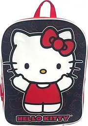 [Fast Forward] Hello Kitty Girl's 15" School Bag Backpack (Black-Red)