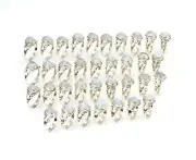 WHOLESALE 35PC 925 SOLID STERLING SILVER WHITE RAINBOW MOONSTONE RING LOT C407