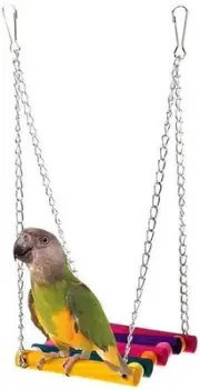 Vktech 5pc Colorful Parrot Swing Toys, Wooden Hammock for Parakeets, Cockatiels