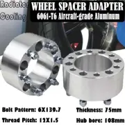 2pcs 75mm 6 Studs Wheel Spacer Adapters Fit TOYOTA ISUZU HUMMER 6X139.7 12X1.5 (for: Toyota)