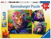 Ravensburger - Jungle Babies Puzzle 3x49pc