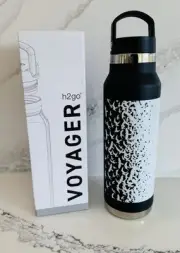 ⭕️ PRS H2GO Voyager 25 oz Stainless Steel Water Bottle, Birds Swarm, Black NEW