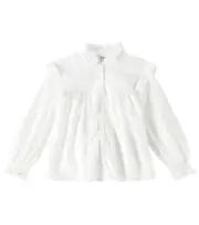 [Chloe Kids] Chloé Kids Ruffled cotton blouse Y 14 white