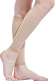 BrightGlow Calf Compression Socks for Men and Women, Class 2, Thrombosis Stockings, Calf, 23-32 mmHG, Support Stockings, Compression Socks, Stockings for Sports, L, skin-coloured, Large