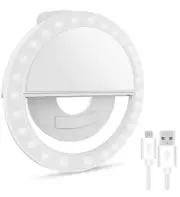 Rechargeable Selfie LED Camera Ring Flash Fill Light for iPhone Android Phone