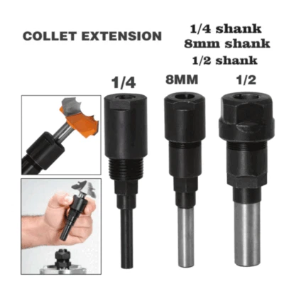 1/4" 8mm 1/2" Shank Router Bit Rod Collet Engraving Extension Milling Cutter
